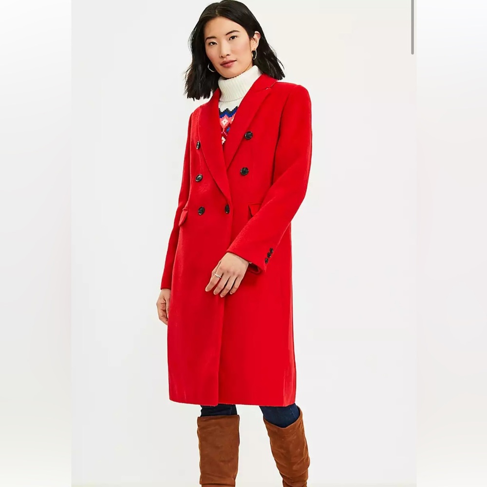 BNWT Loft Double Breasted Wool Blend Coat